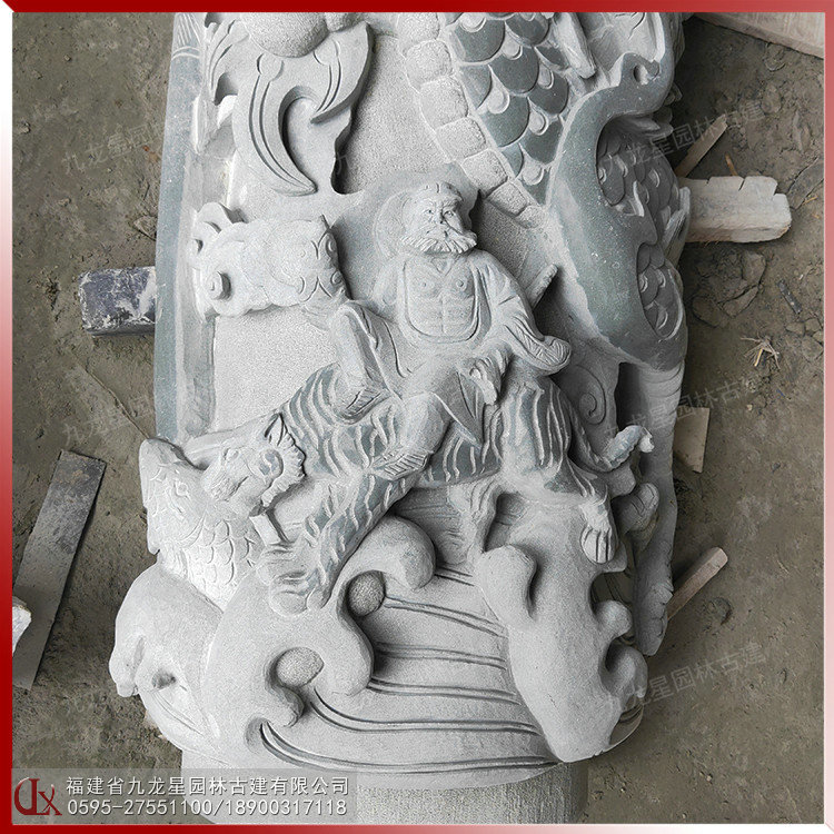 青石石雕雙龍柱