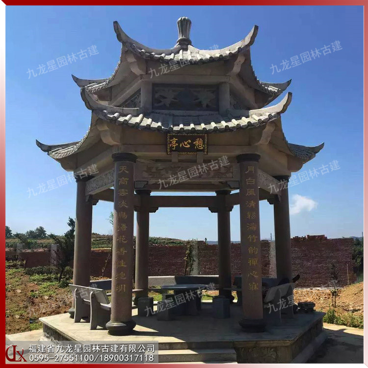 新農村石雕涼亭圖片