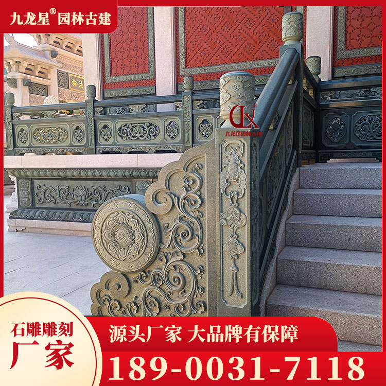 寺廟石欄桿圖片